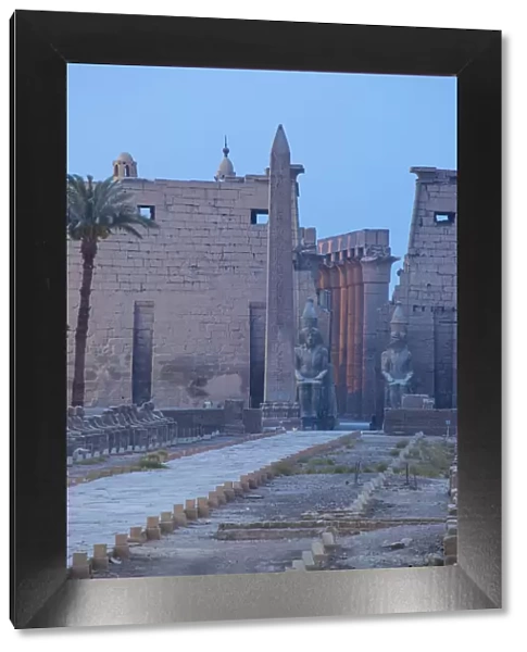 Egypt, Luxor, Luxor Temple, Obelisk at The entrance to the temple known as first pylon