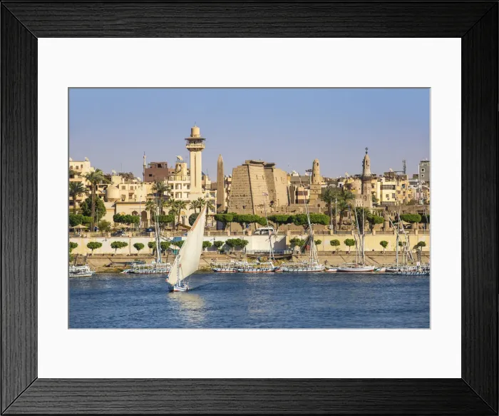 Framed Print : Egypt, Luxor, View of River Nile and Luxor temple Framed Print : Egypt, Luxor, View of River Nile and Luxor temple