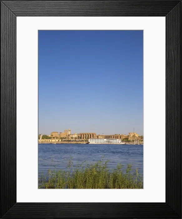 Framed Print : Egypt, Luxor, View of cruise boat infront of Luxor temple Framed Print : Egypt, Luxor, View of cruise boat infront of Luxor temple