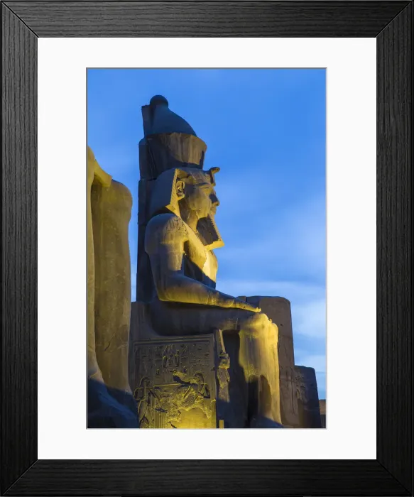 Framed Print : Egypt, Luxor, Luxor Temple, Colossi of Ramesses 11 in The First Court Framed Print : Egypt, Luxor, Luxor Temple, Colossi of Ramesses 11 in The First Court