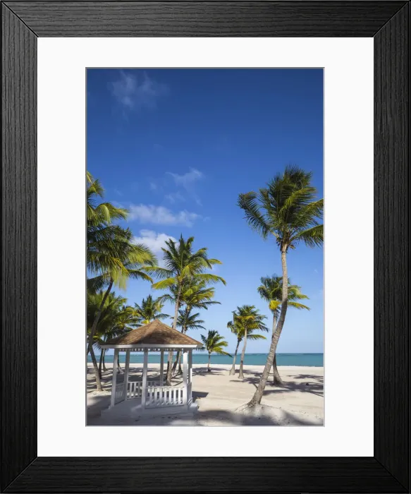 Framed Print : Dominican Republic, Punta Cana, Cap Cana, Gazebo on Juanillo Beach