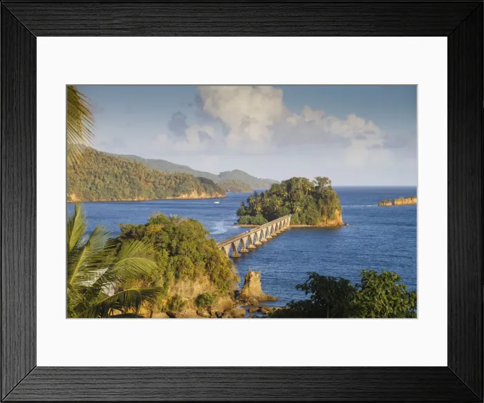 Framed Print : Dominican Republic, Eastern Peninsula De Samana, Semana, View of harbour and Los Puentes Framed Print : Dominican Republic, Eastern Peninsula De Samana, Semana, View of harbour and Los Puentes