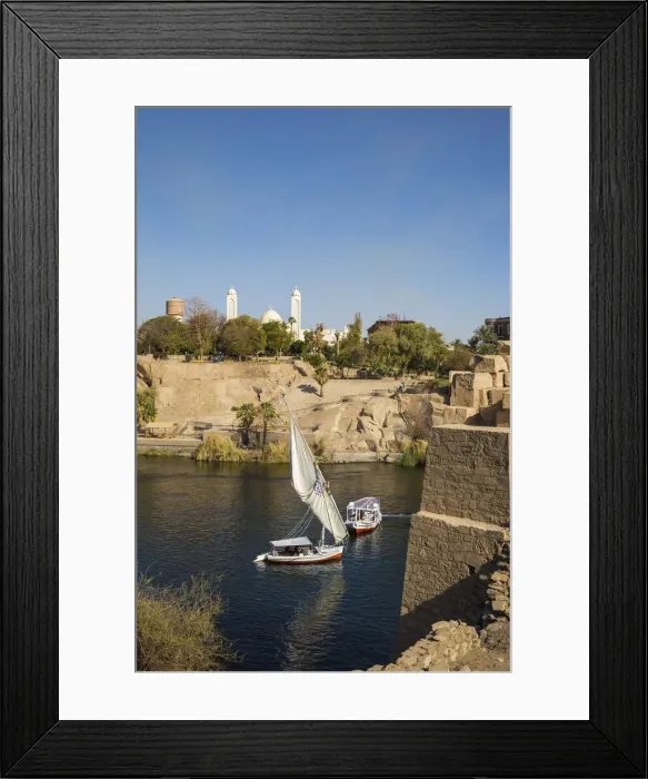 Framed Print : Egypt, Upper Egypt, Aswan, Khnum ruins and Nilometer on Elephantine Island Framed Print : Egypt, Upper Egypt, Aswan, Khnum ruins and Nilometer on Elephantine Island
