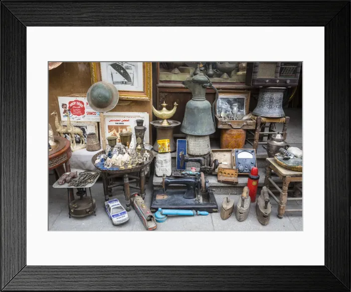 Framed Print : Bric-a-brac for sale, Khan el-Khalili bazaar (Souk), Cairo, Egypt Framed Print : Bric-a-brac for sale, Khan el-Khalili bazaar (Souk), Cairo, Egypt