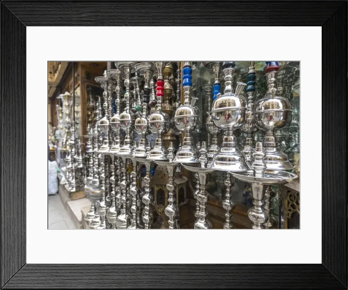 Framed Print : Shisha Pipes, Khan el-Khalili bazaar (Souk), Cairo, Egypt Framed Print : Shisha Pipes, Khan el-Khalili bazaar (Souk), Cairo, Egypt