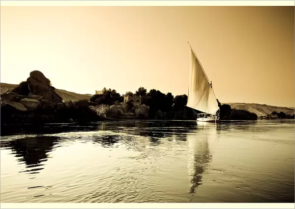 Egypt, Aswan, Felucca and Nile River