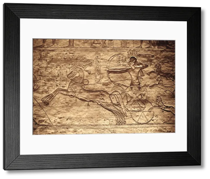 Framed Print : Egypt, Abu Simbel, Statues and Temple of Ramses II, main chamber, reliefs Framed Print : Egypt, Abu Simbel, Statues and Temple of Ramses II, main chamber, reliefs