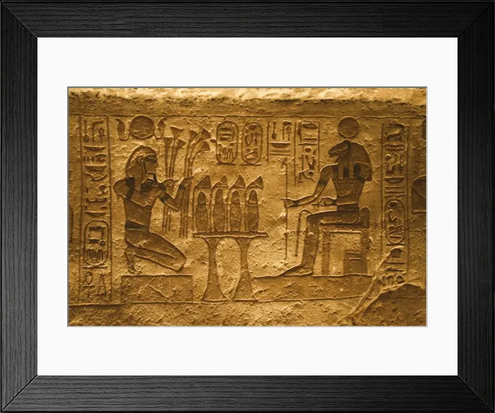 Framed Print : Egypt, Abu Simbel, Statues and Temple of Ramses II, main chamber, reliefs Framed Print : Egypt, Abu Simbel, Statues and Temple of Ramses II, main chamber, reliefs
