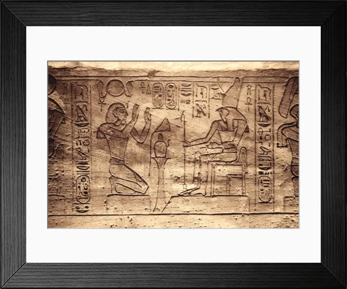 Framed Print : Egypt, Abu Simbel, Statues and Temple of Ramses II, main chamber, reliefs Framed Print : Egypt, Abu Simbel, Statues and Temple of Ramses II, main chamber, reliefs