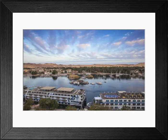 Framed Print : Egypt, Upper Egypt, Aswan, View of The River Nile towards the Nubian village Framed Print : Egypt, Upper Egypt, Aswan, View of The River Nile towards the Nubian village