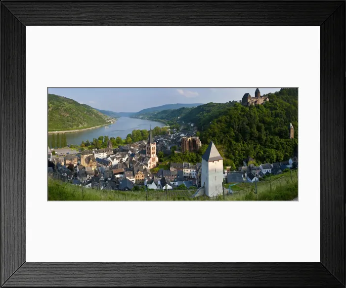 Framed Print : View over Bacharach & River Rhine, Rhine Valley, Germany Framed Print : View over Bacharach & River Rhine, Rhine Valley, Germany