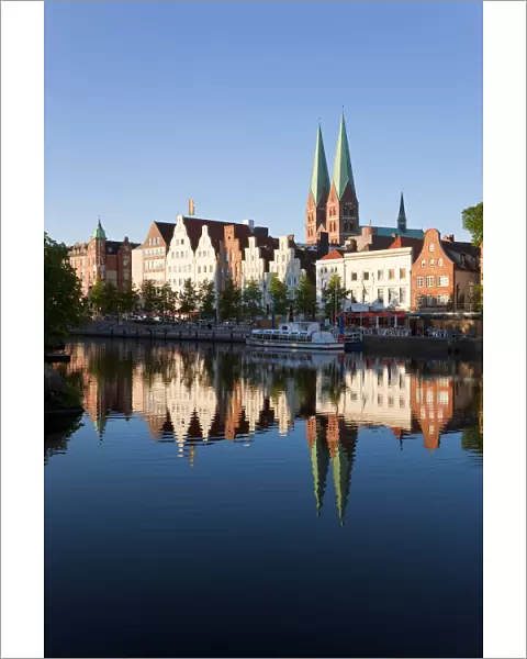 Old town and River Trave at Lubeck, Schleswig-Holstein, Germany