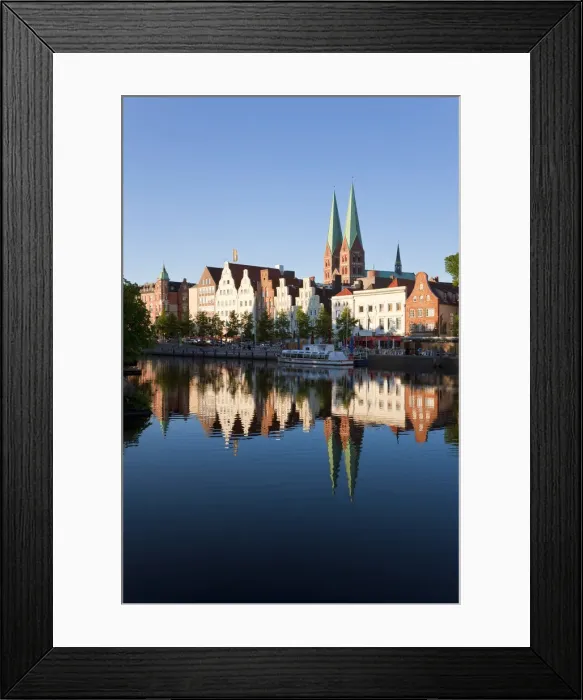 Framed Print : Old town and River Trave at Lubeck, Schleswig-Holstein, Germany Framed Print : Old town and River Trave at Lubeck, Schleswig-Holstein, Germany