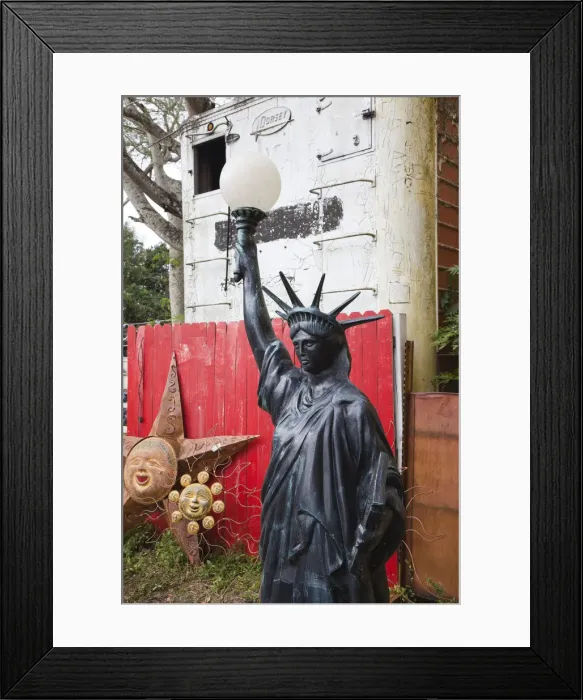 Framed Print : USA, Florida, Ocala National Forest, Barberville, Statue of Liberty garden statue Framed Print : USA, Florida, Ocala National Forest, Barberville, Statue of Liberty garden statue