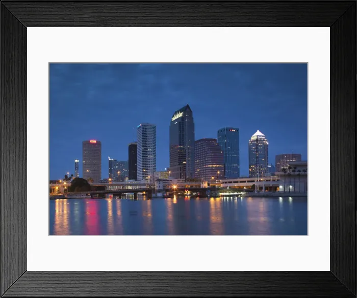 Framed Print : USA, Florida, Tampa, skyline from Hillsborough Bay Framed Print : USA, Florida, Tampa, skyline from Hillsborough Bay
