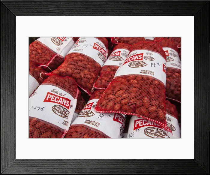 Framed Print : USA, Florida, Ocala National Forest, Barberville, bagged pecans Framed Print : USA, Florida, Ocala National Forest, Barberville, bagged pecans