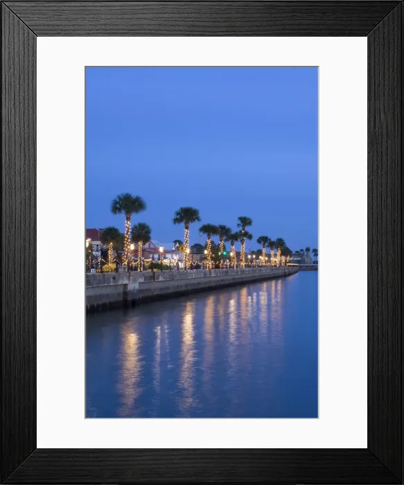 Framed Print : USA, Florida, Saint Augustine, Nights of Lights Christmas Celebration, Palm Framed Print : USA, Florida, Saint Augustine, Nights of Lights Christmas Celebration, Palm