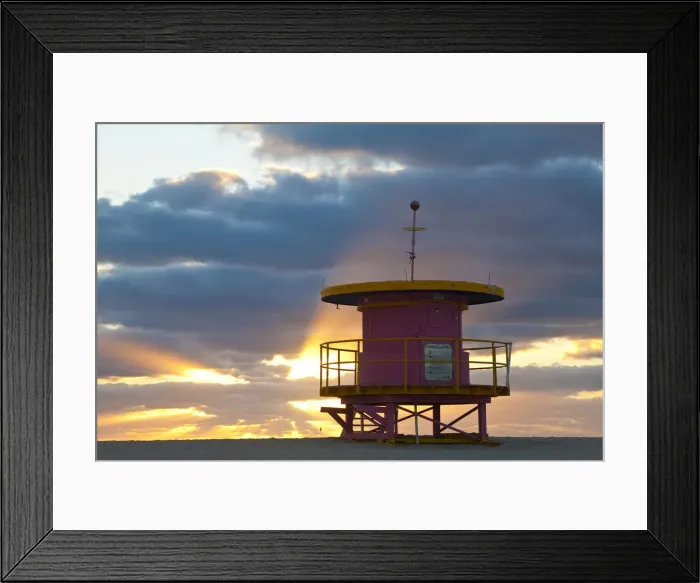 Framed Print : Lifeguard hut, South Beach, Miami, Florida, USA Framed Print : Lifeguard hut, South Beach, Miami, Florida, USA