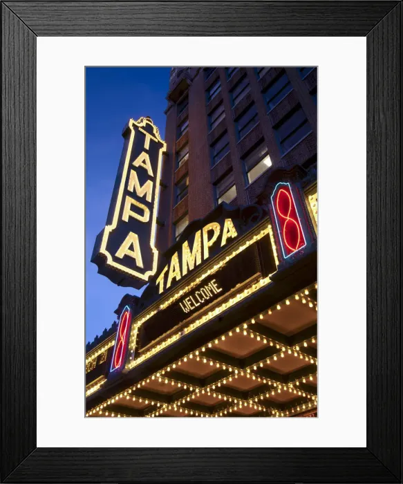 Framed Print : USA, Florida, Tampa, Tampa Theater, Illuminated Marquee, Built In 1926, Art Deco Framed Print : USA, Florida, Tampa, Tampa Theater, Illuminated Marquee, Built In 1926, Art Deco