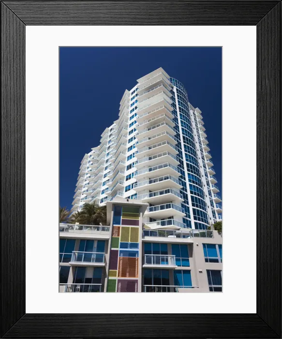 Framed Print : USA, Miami Beach, high rise building by the Beachwalk Framed Print : USA, Miami Beach, high rise building by the Beachwalk