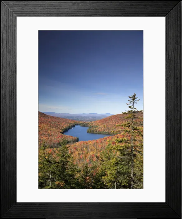 Framed Print : USA, New England, Vermont, Groton State Forest, Fall Foliage, Owls Head Overlook