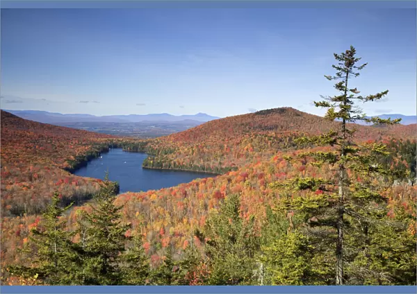 USA, New England, Vermont, Groton State Forest, Fall Foliage, Owls Head Overlook