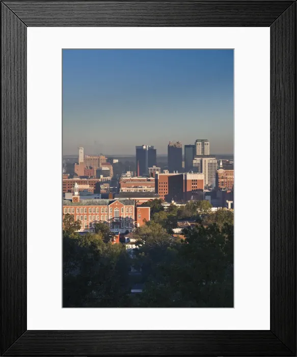 Framed Print : USA, Alabama, Birmingham, high angle view from Red Mountain, morning Framed Print : USA, Alabama, Birmingham, high angle view from Red Mountain, morning