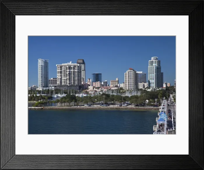Framed Print : USA, Florida, St. Petersburg, skyline from The Pier Framed Print : USA, Florida, St. Petersburg, skyline from The Pier