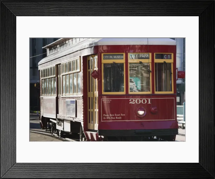 Framed Print : USA, Louisiana, New Orleans, Canal Street streetcars. morning Framed Print : USA, Louisiana, New Orleans, Canal Street streetcars. morning