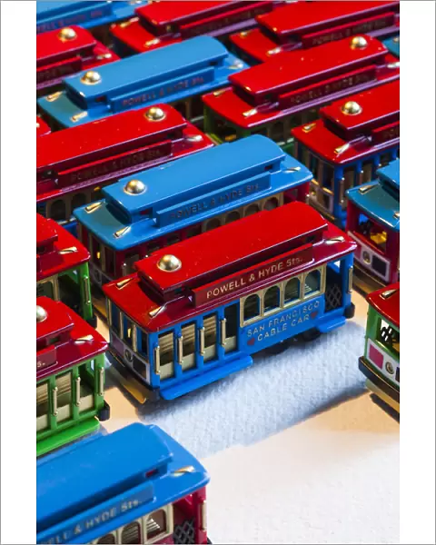 USA, California, San Francisco, miniature San Francisco cable car toys
