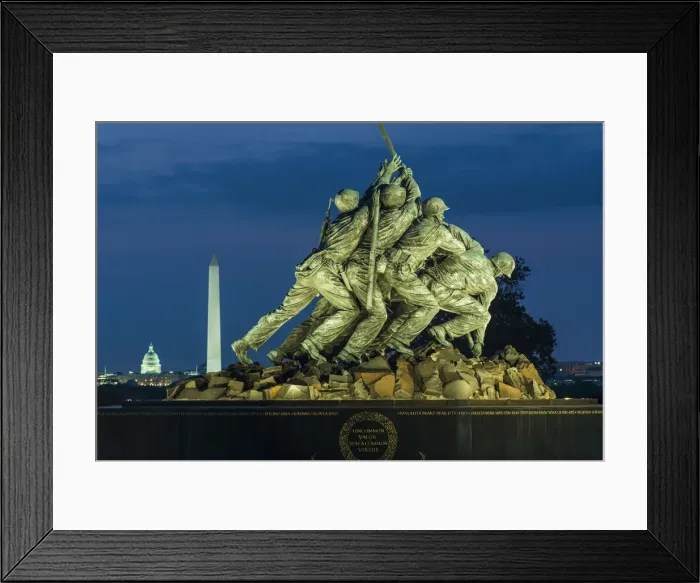 Framed Print : USA, District of Columbia, Washington, US Marine Corps War Memorial also known as Framed Print : USA, District of Columbia, Washington, US Marine Corps War Memorial also known as