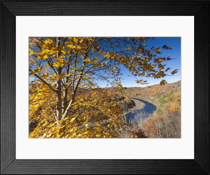 Framed Print : USA, Pennsylvania, Pocono Mountains, Port Jervis, elevated view of the Delaware River Framed Print : USA, Pennsylvania, Pocono Mountains, Port Jervis, elevated view of the Delaware River