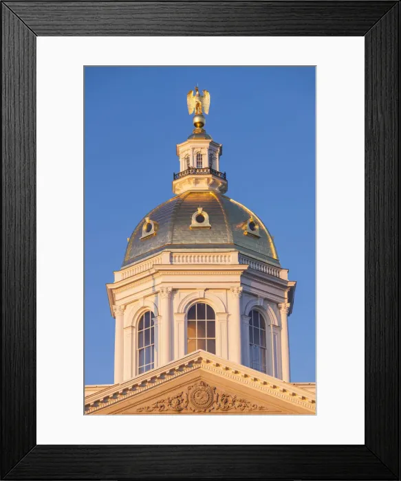 Framed Print : USA, New England, New Hampshire, Concord, New Hampshire State House, dawn
