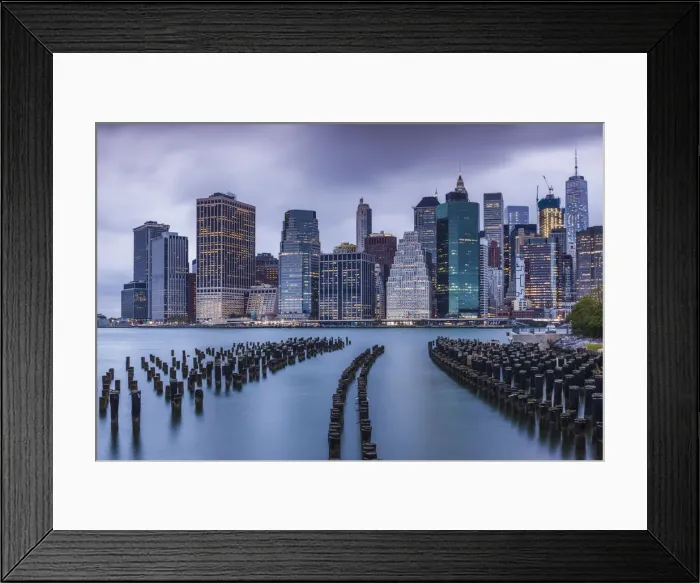 Framed Print : USA, New York, New York City, Brooklyn-Dumbo, Lower Manhattan from the Brooklyn piers Framed Print : USA, New York, New York City, Brooklyn-Dumbo, Lower Manhattan from the Brooklyn piers