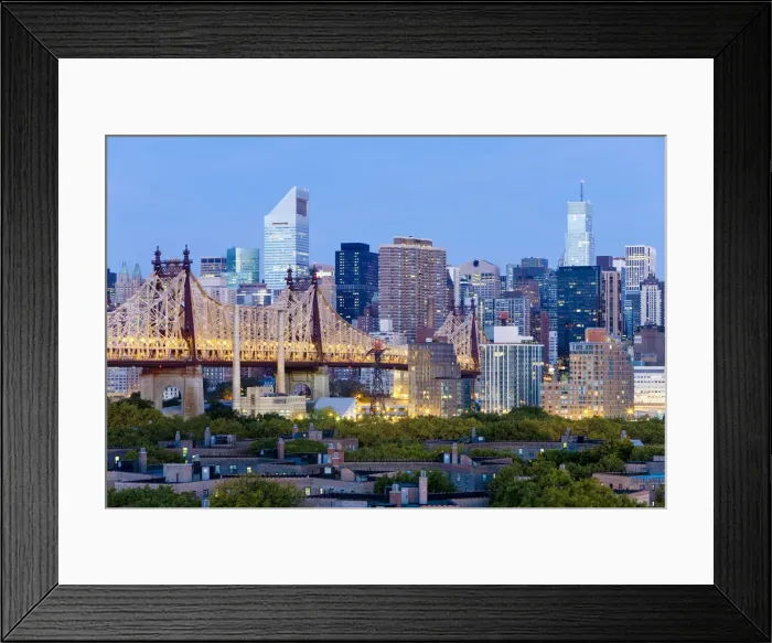 Framed Print : USA, New York City, Manhattan, Midtown Manhattan and Queensboro Bridge from Queens Framed Print : USA, New York City, Manhattan, Midtown Manhattan and Queensboro Bridge from Queens