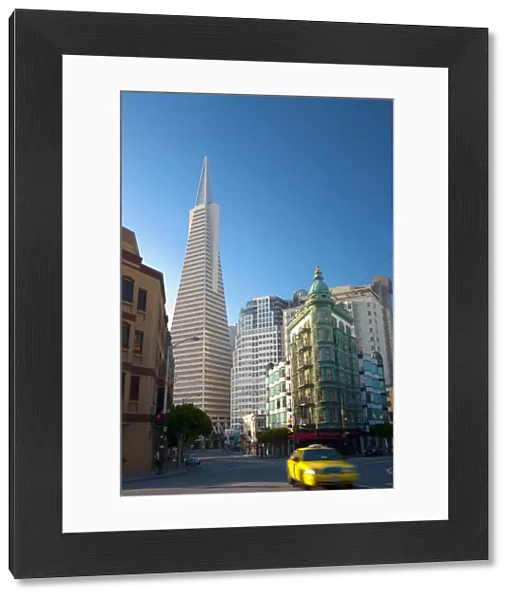 USA, California, San Francisco, TransAmerica Building and Columbus Tower, also known