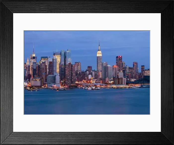 Framed Print : USA, New York City, Manhattan, Midtown across Hudson River