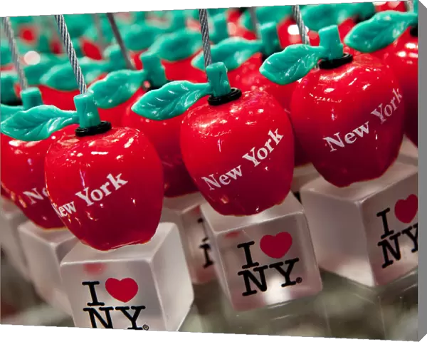 USA, New York City, Manhattan, Tourist souvenirs for sale