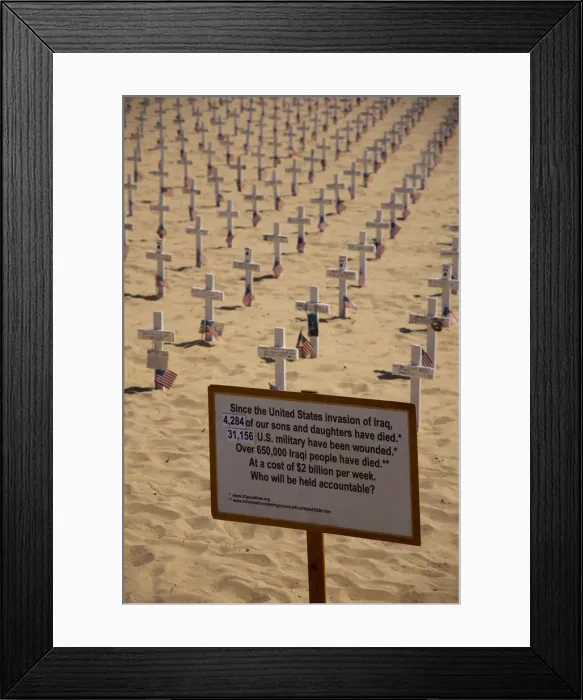 Framed Print : USA, California, Santa Barbara, Memorial to US soldiers who died in Iraq Framed Print : USA, California, Santa Barbara, Memorial to US soldiers who died in Iraq