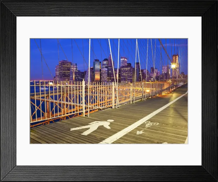Framed Print : USA, New York City, Manhattan, Downtown Financial District City from the Brooklyn Framed Print : USA, New York City, Manhattan, Downtown Financial District City from the Brooklyn