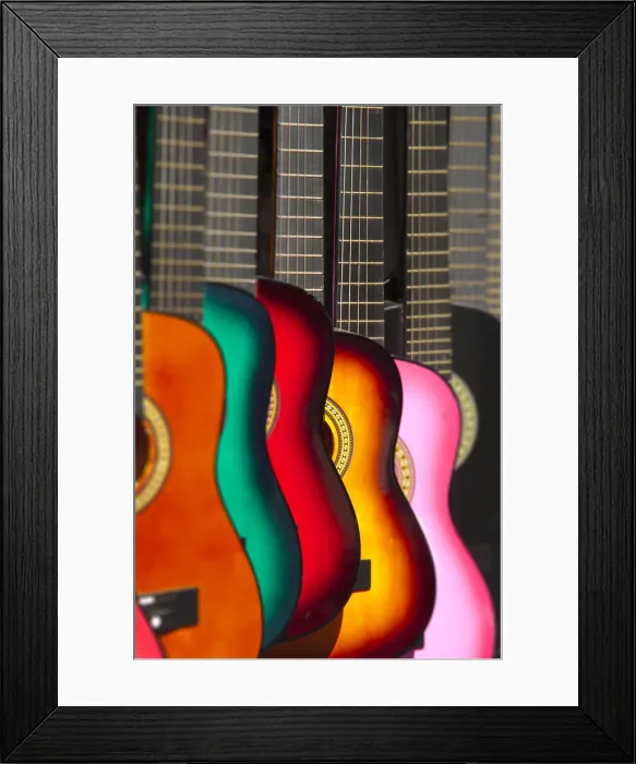 Framed Print : USA, California, Los Angeles, El Pueblo de Los Angeles, Guitars Framed Print : USA, California, Los Angeles, El Pueblo de Los Angeles, Guitars