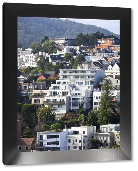 USA, California, San Francisco, The Castro, elevated neighborhood street view