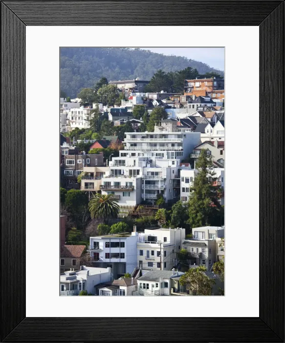 Framed Print : USA, California, San Francisco, The Castro, elevated neighborhood street view Framed Print : USA, California, San Francisco, The Castro, elevated neighborhood street view