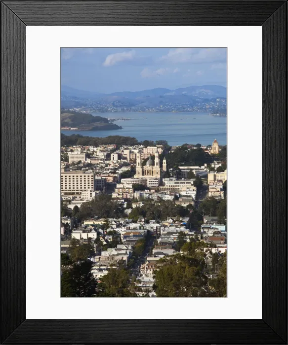 Framed Print : USA, California, San Francisco, Twin Peaks, elevated late afternoon view of Avenues area Framed Print : USA, California, San Francisco, Twin Peaks, elevated late afternoon view of Avenues area