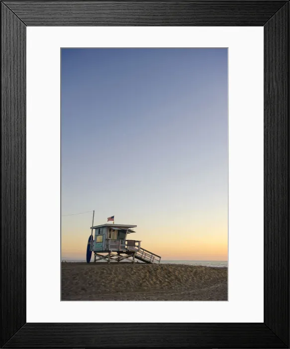 Framed Print : USA, California, Los Angeles, Santa Monica Beach, Lifeguard Tower Framed Print : USA, California, Los Angeles, Santa Monica Beach, Lifeguard Tower