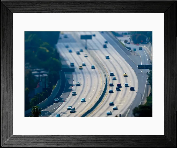 Framed Print : USA, California, Los Angeles, Route 101 and Downtown Framed Print : USA, California, Los Angeles, Route 101 and Downtown
