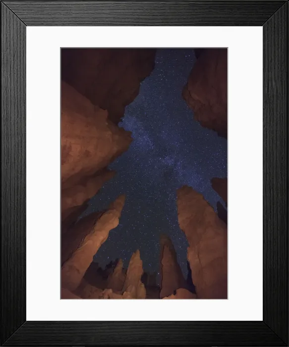 Framed Print : USA, Utah, Bryce Canyon National Park, Wall Street Cliffs and Milky Way Framed Print : USA, Utah, Bryce Canyon National Park, Wall Street Cliffs and Milky Way