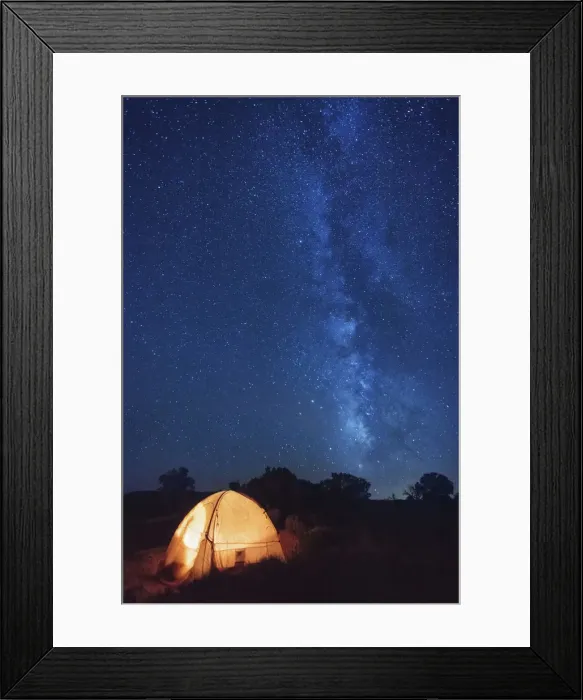 Framed Print : USA, Arizona, campground on Hunts Mesa and Milky Way