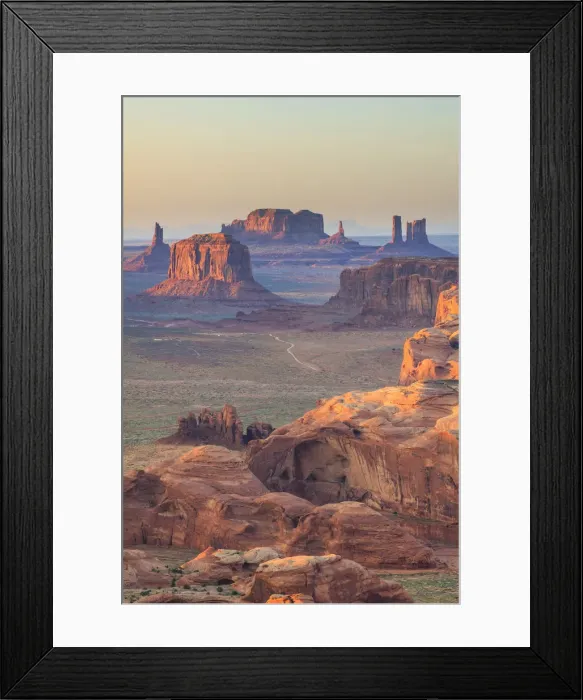 Framed Print : USA, Arizona, View over Monument Valley from the top of Hunts Mesa