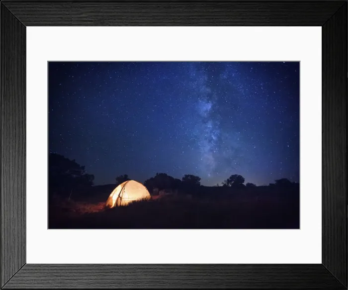 Framed Print : USA, Arizona, campground on Hunts Mesa and Milky Way Framed Print : USA, Arizona, campground on Hunts Mesa and Milky Way